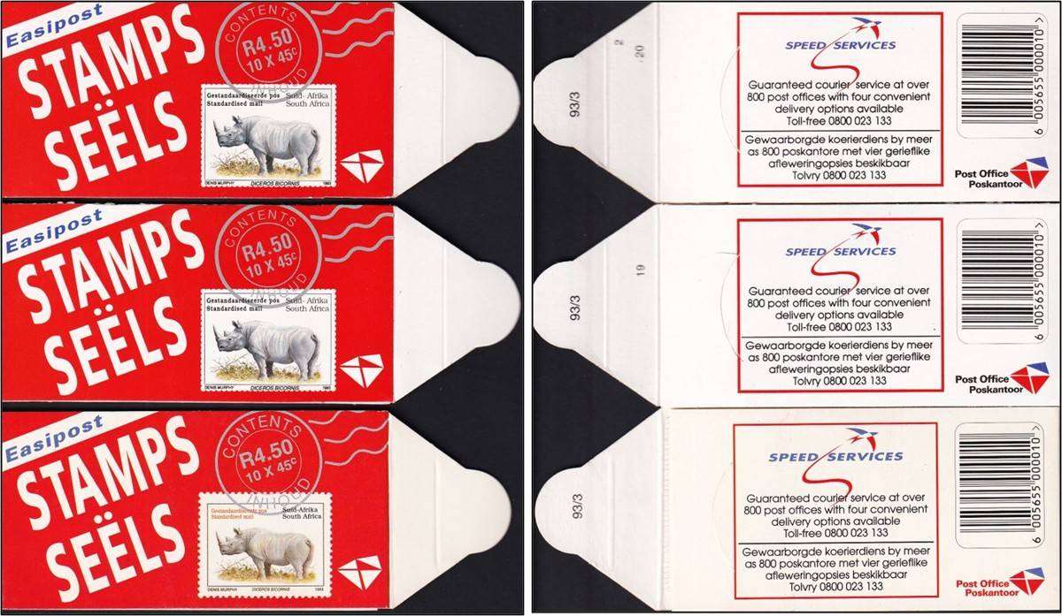 1993/1997 RSA Rhino & Big 5 Booklets (10 x All Different)  @ CV  R1,410