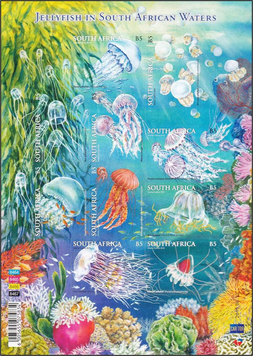 2015 RSA Jelly Fish in SA UMM(**) Self-Adhesive Minisheet  @ R600