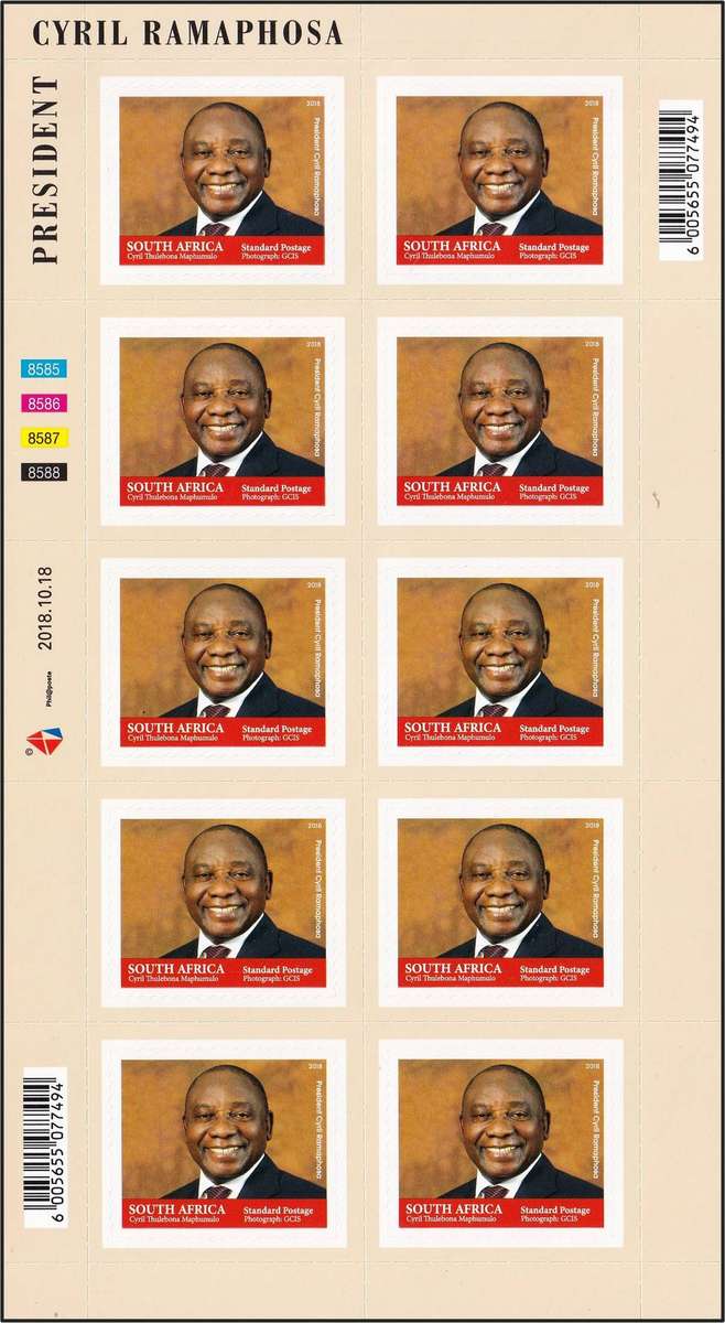 2018 RSA President Ramaphosa UMM(**) Full Sheetlet of 10 @ R400+
