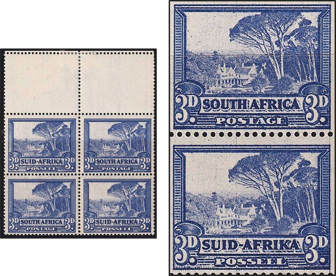 1940 Union 3d UMM/MM Block - Heavily Smudged Printing & V-Lines