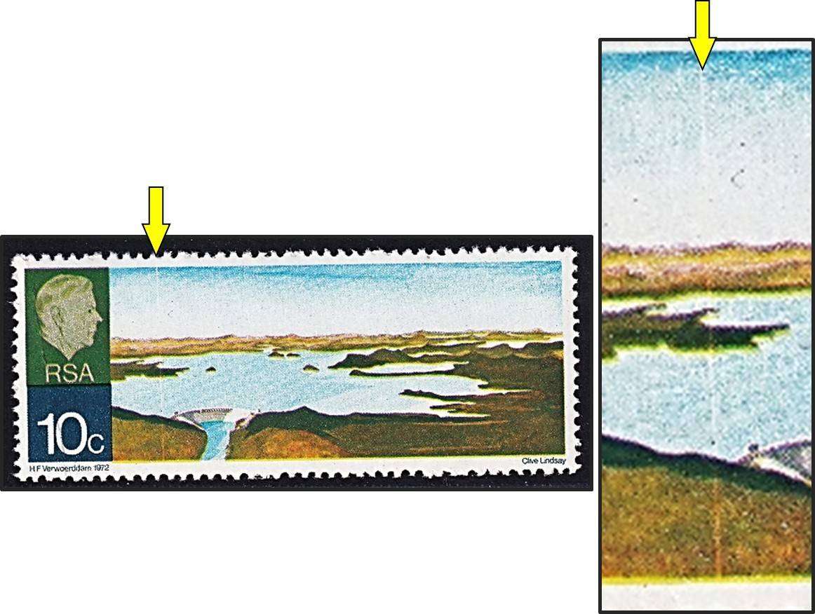 1972 RSA 10c LMM(*) Flaw - White Vertical Line through Design