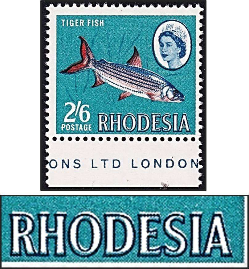 1966 Rhodesia 2/6 UMM(**) Variety - Blue Colour Shift to the Top