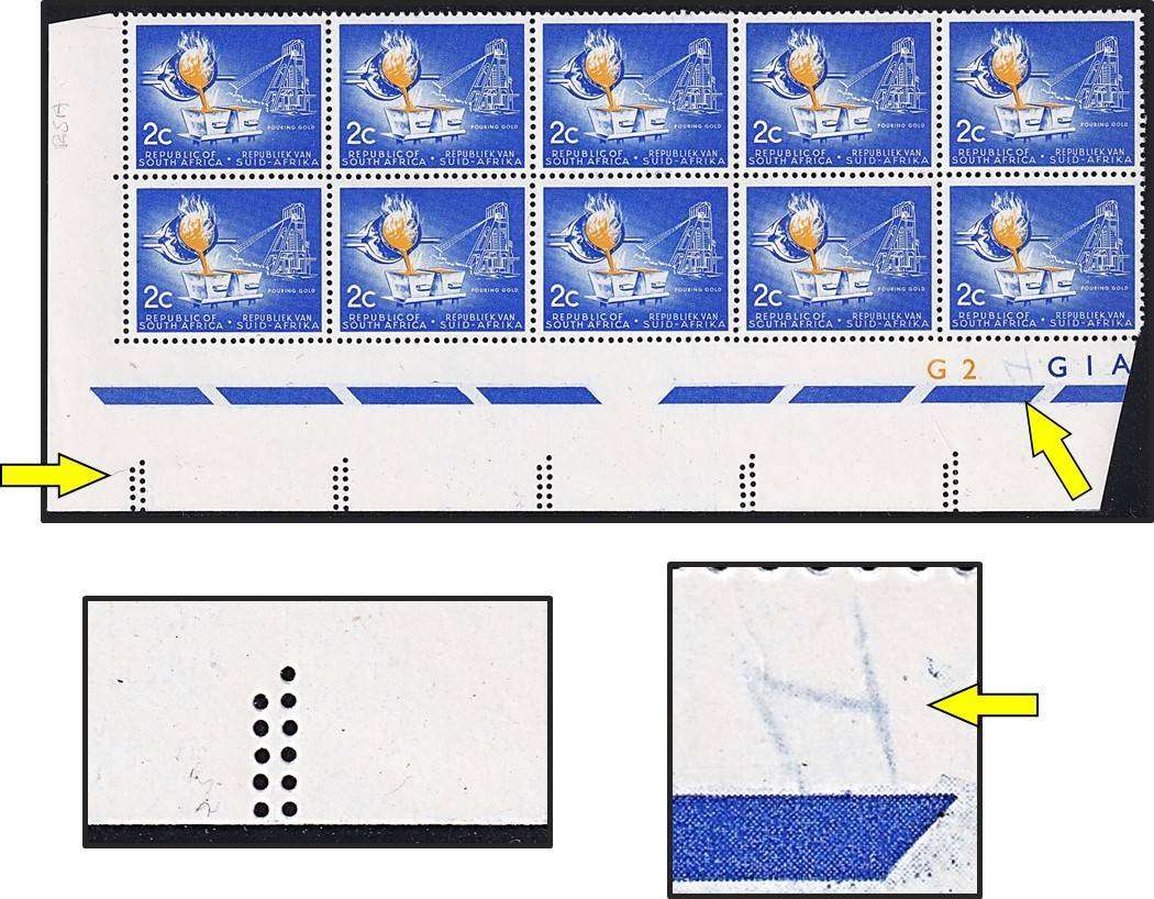 1964 RSA 2c UMM(**) CC.228 Variety - Extra Perforations Doubled & Chair in Margin - RARE