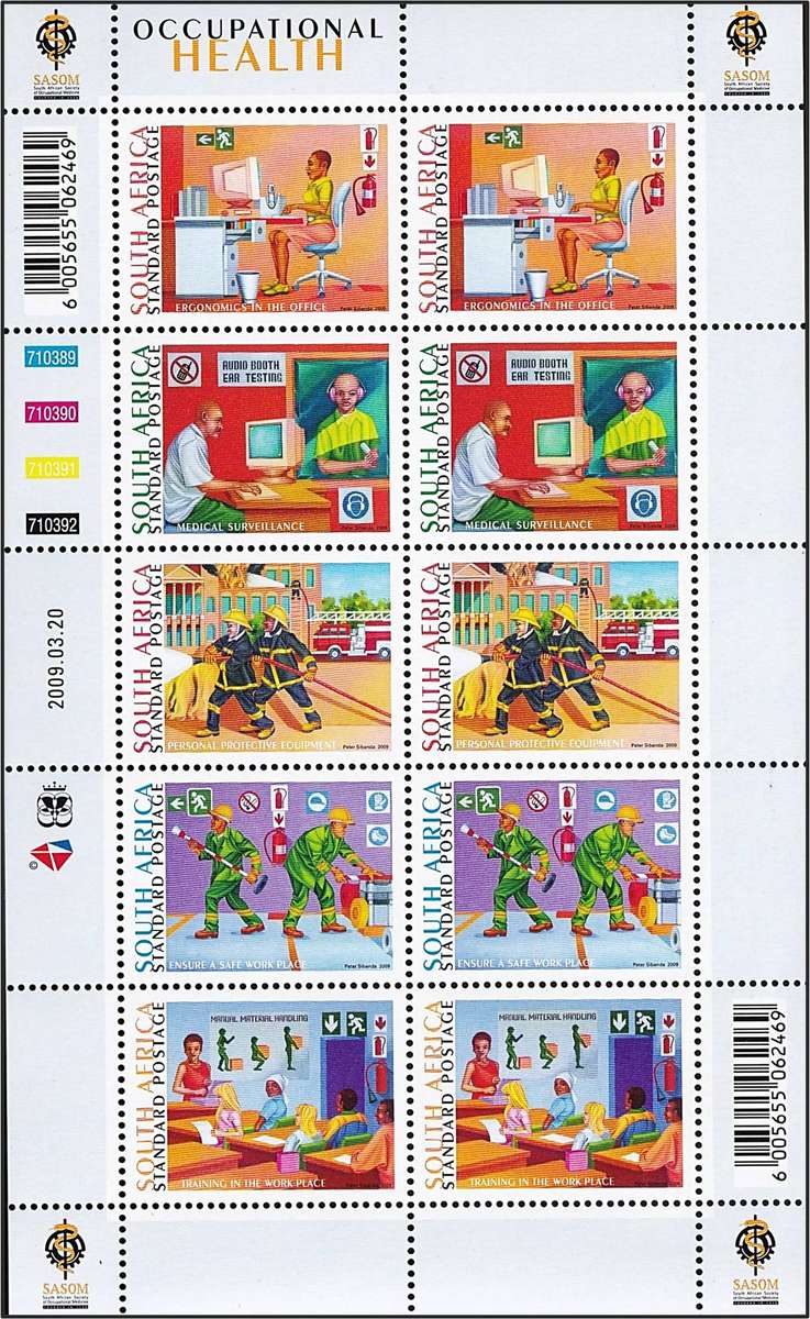 2009 RSA Occupational Health UMM(**) Sheetlet & FDC 7.147 @ CV  R240+