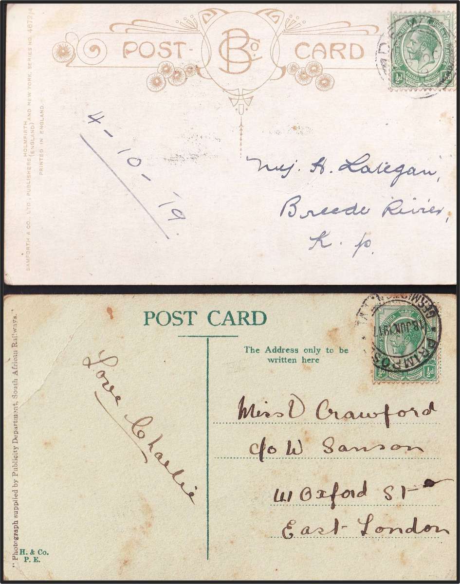 20 x Union King's Head PCs - Glencoe, Ceres, SA-Rail, De Wetsdorp etc Great Study Lot!