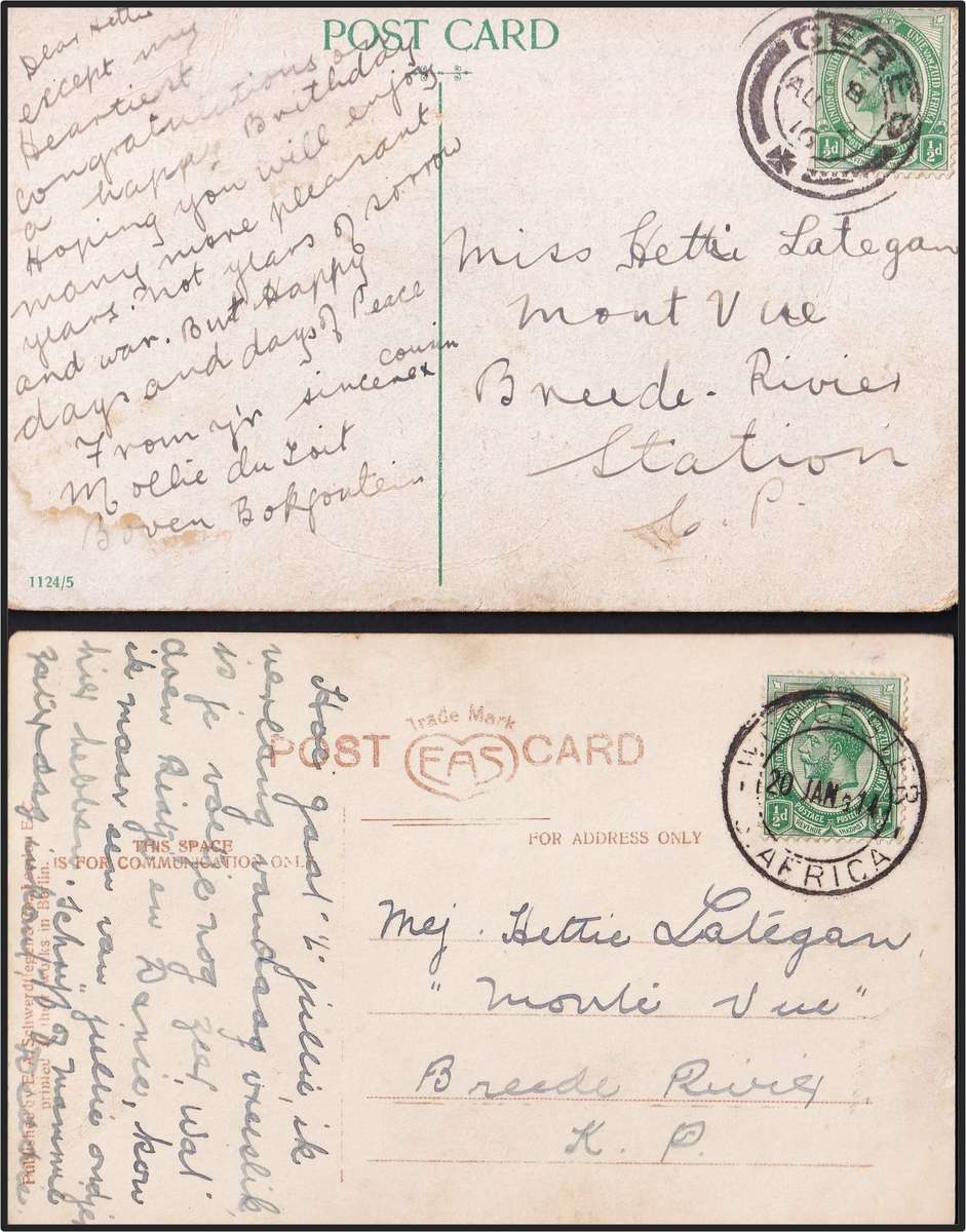 20 x Union King's Head PCs - Glencoe, Ceres, SA-Rail, De Wetsdorp etc Great Study Lot!