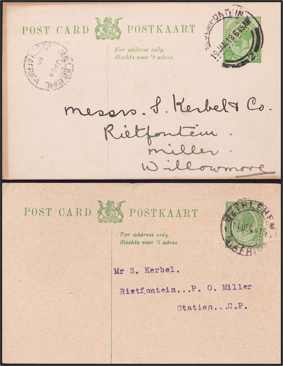 20 x Union King's Head PCs - Glencoe, Ceres, SA-Rail, De Wetsdorp etc Great Study Lot!