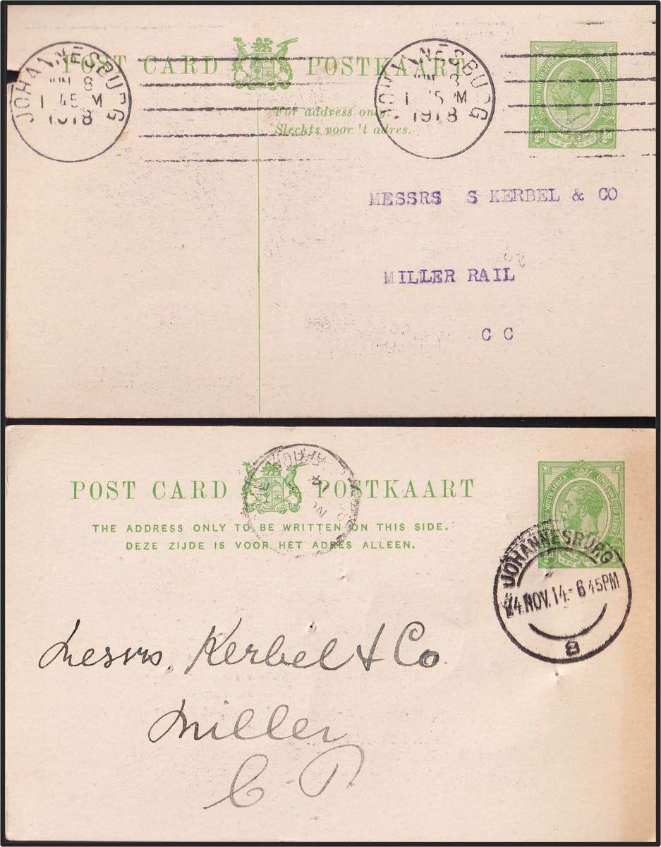 20 x Union King's Head PCs - Glencoe, Ceres, SA-Rail, De Wetsdorp etc Great Study Lot!