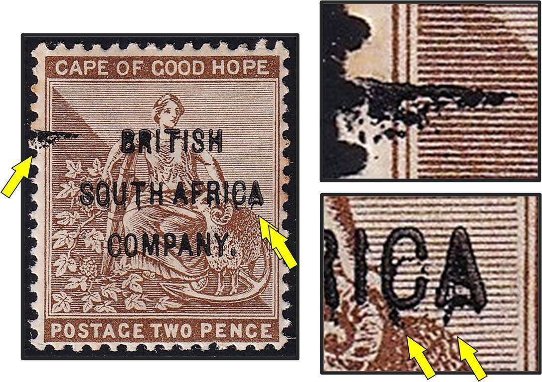 1896 BSAC 2d MM(*)(Toned Perfs) - Double Overprint & Slugmark - Interesting Item!