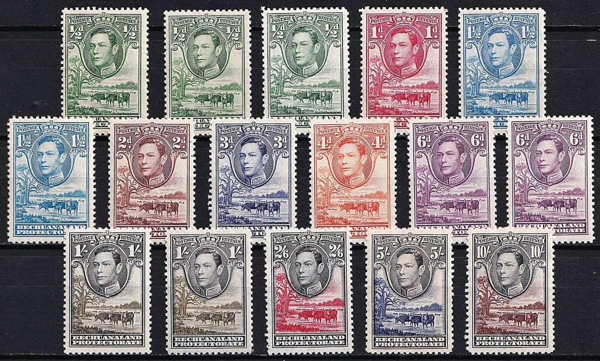 1938 Bechualanand KGVI MM(*) Set & Most Listed Varieties  @ CV  R4,302
