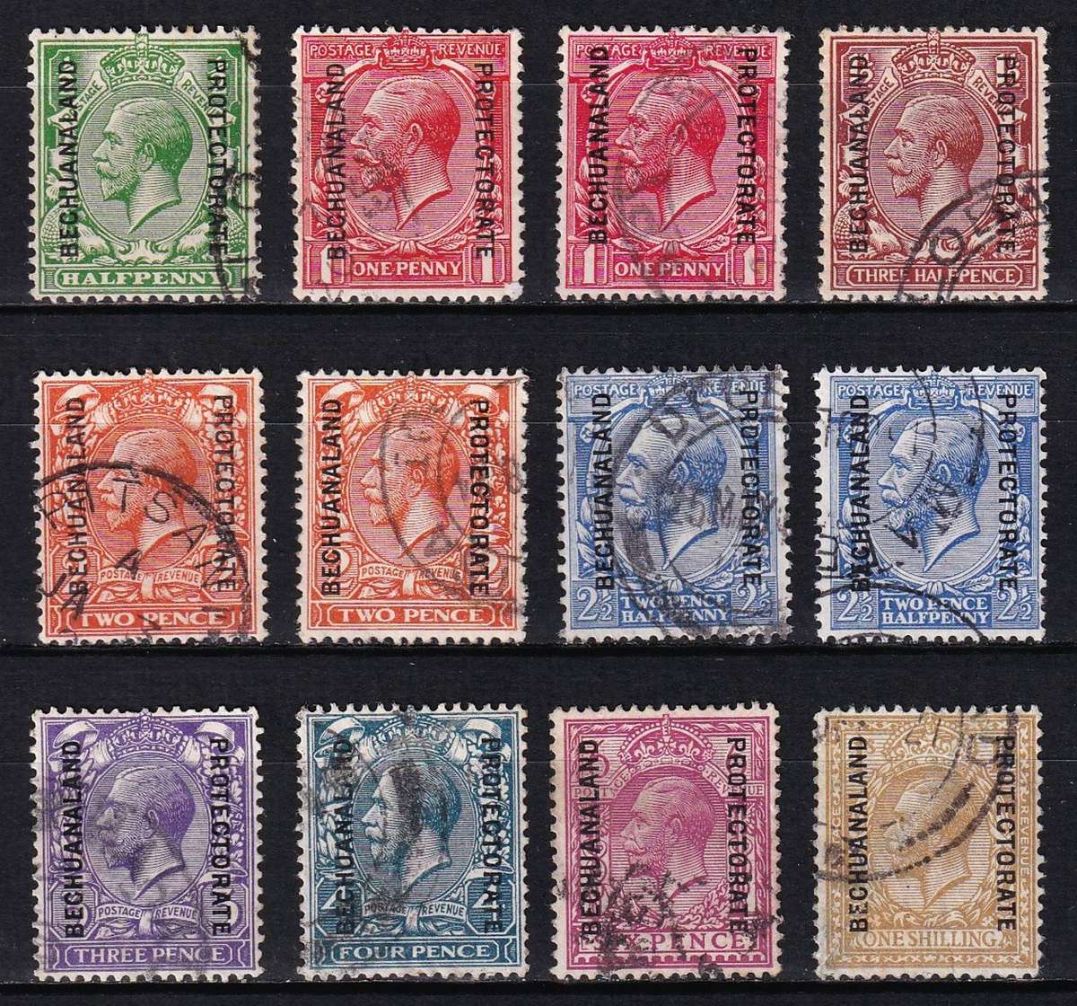 1913 Bechuanaland KGV CC.71/9 MM(*) & Listed Shades  @ CV  R3,785