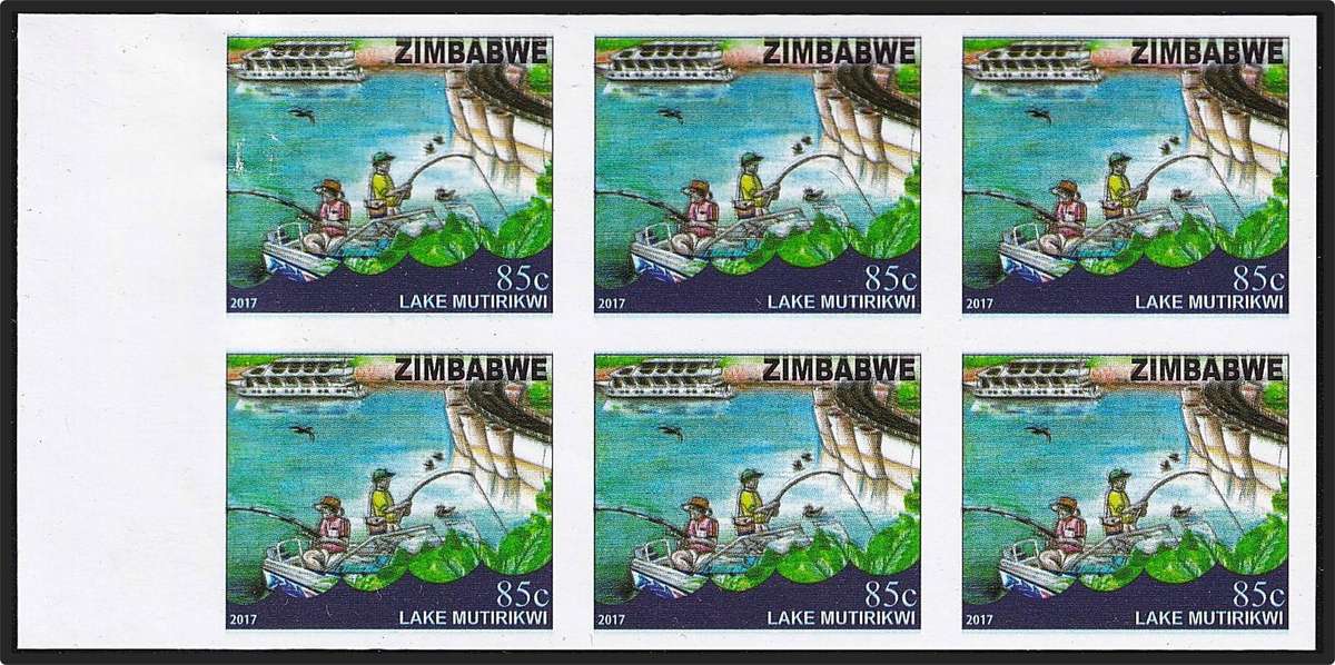 2017 Zimbabwe 85c Lake Mutirikwi UMM(**) Marginal IMPERF Block