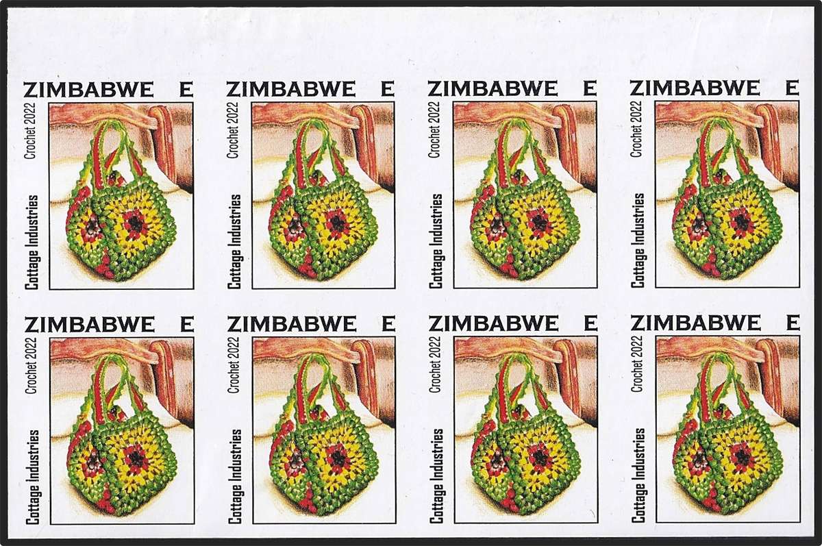 2022 Zimbabwe E-Value Cotage Industries UMM(**) Block of 8
