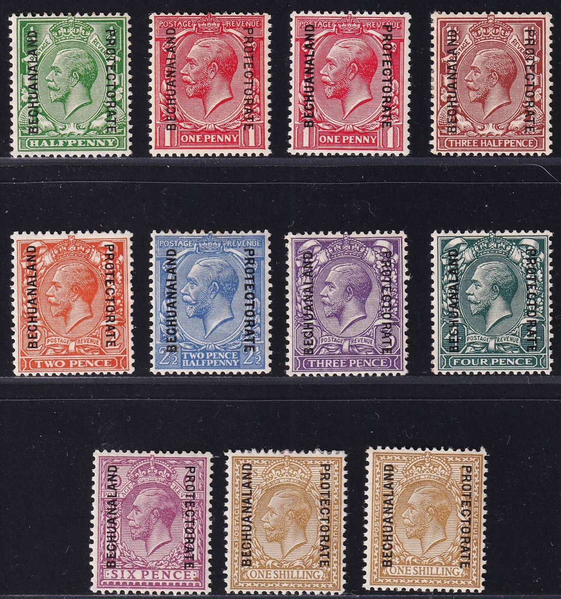1925 Bechuanaland KGV CC.86-93 MM(*) & Shades  @ CV  R3,615
