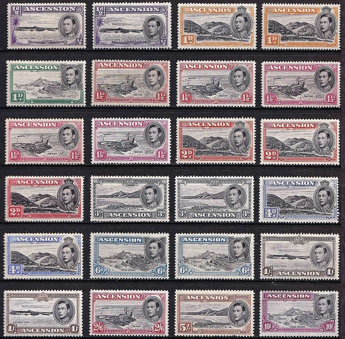 1938 Ascension KGVI LMM(*) Set & Perf Varieties  @ CV  R6,650+