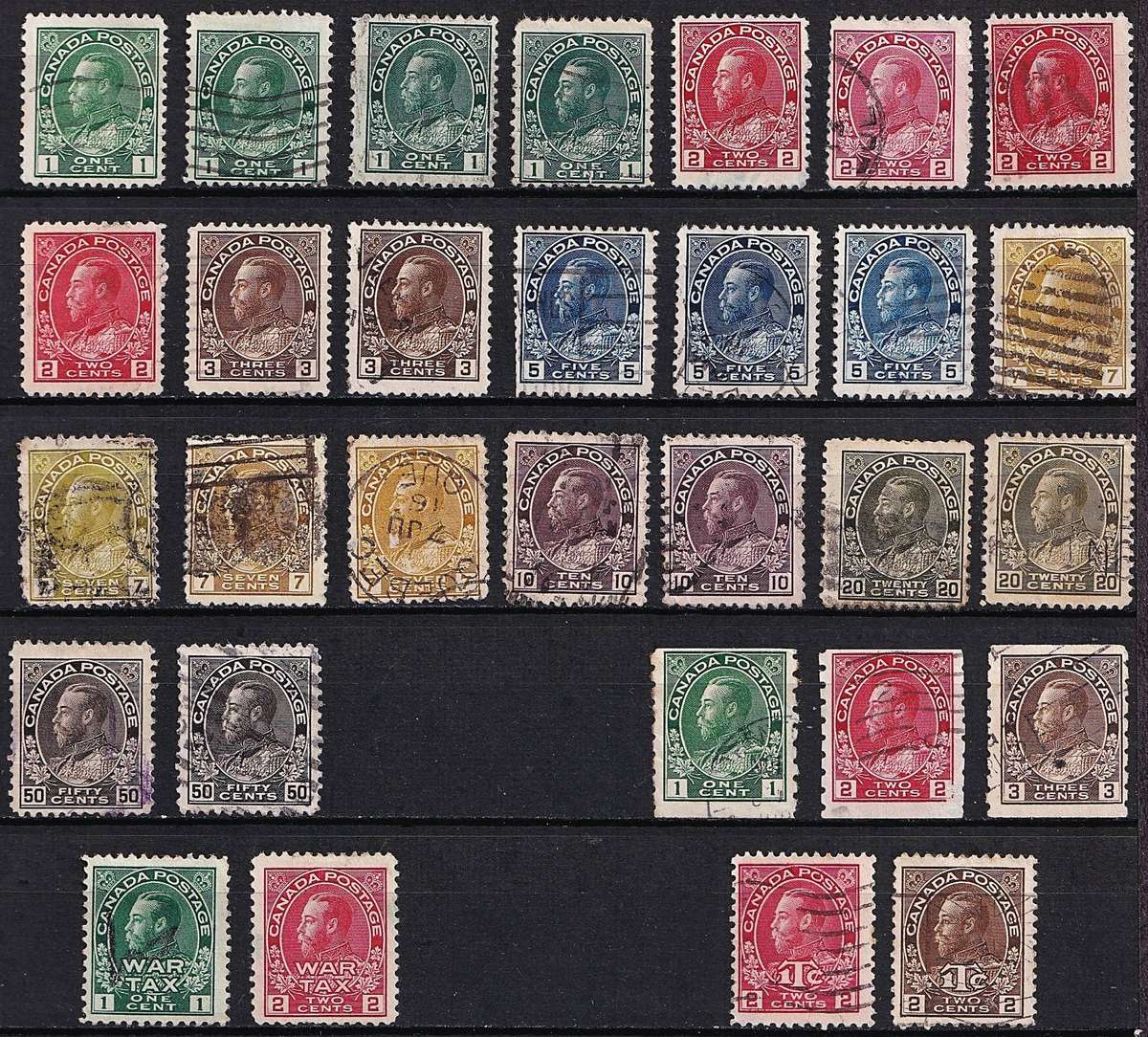 1911-1931 Canada KGV Used Sets, Shades, Coils(Imperf x P8) etc.  @ CV  R5,750+