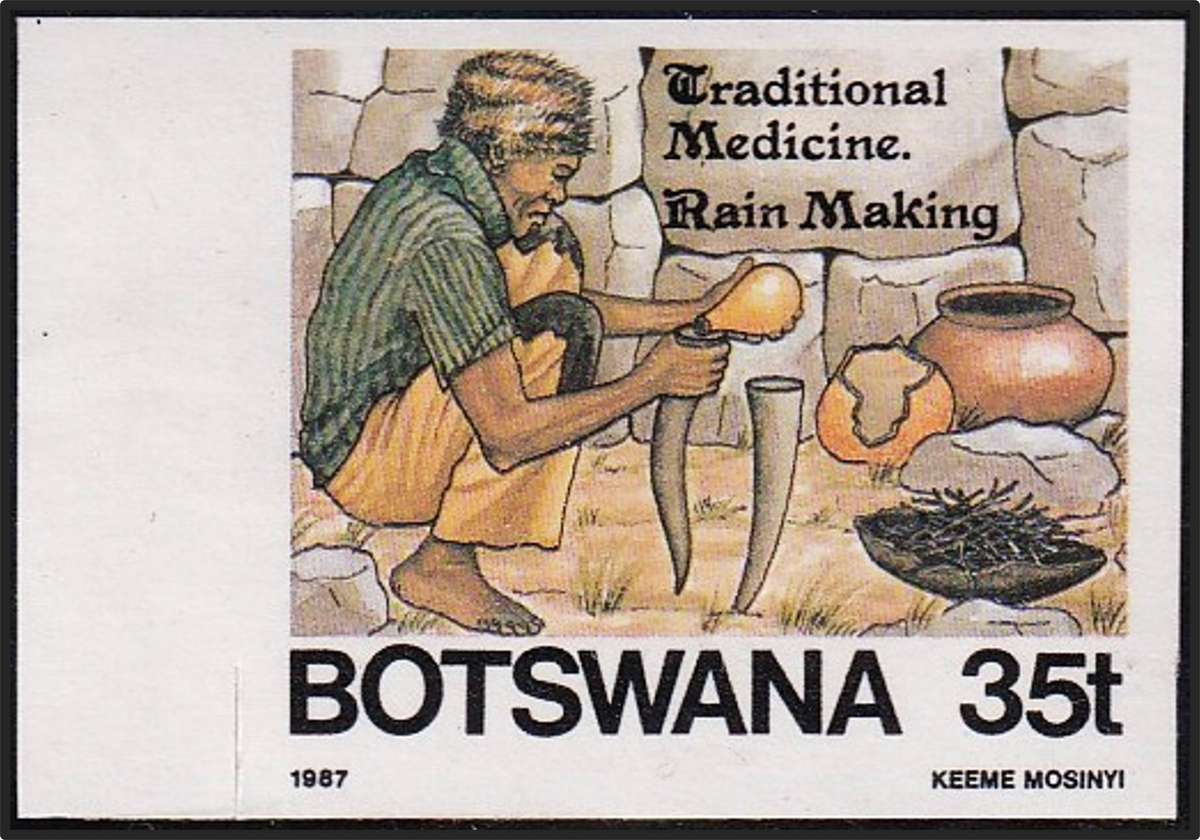 1987 Botswana 35t Traditional Medicine UMM(**) IMPERFORATED Single