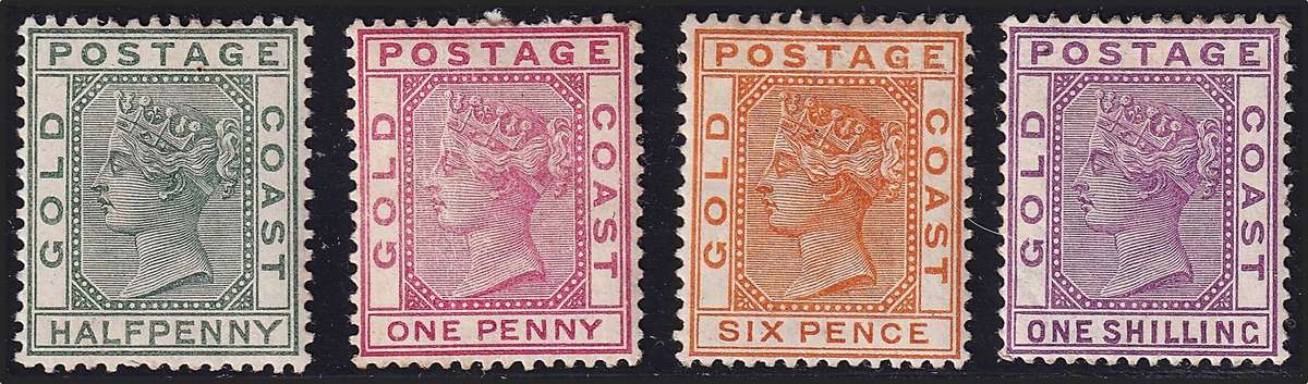 1884/91 Gold Coast Queen Victoria SG.11-19 Selection MM(*)  @ CV  R1,750+