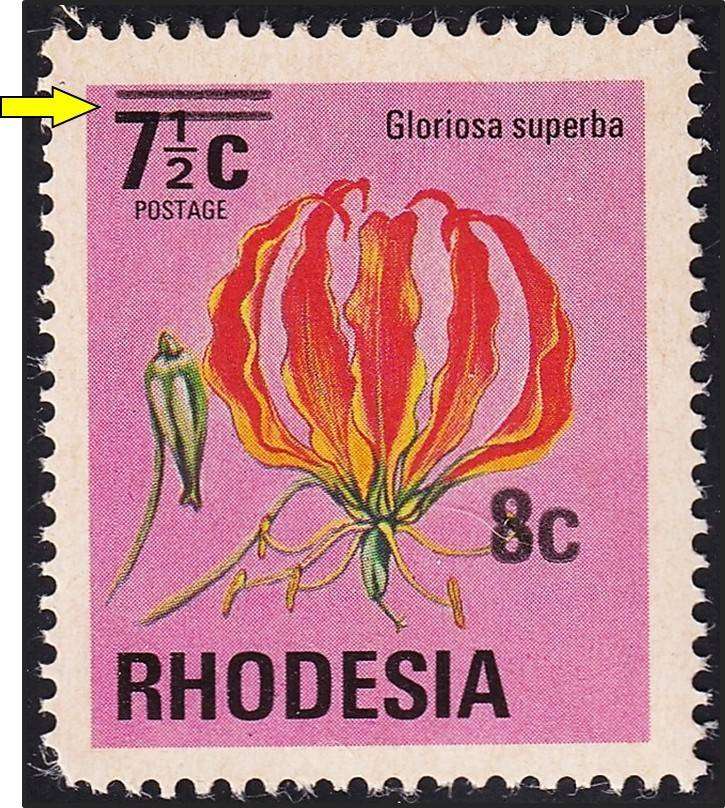 1976 Rhodesia CC.289 UMM(**) with Surcharge Shifted to the Top