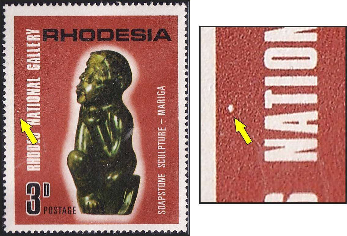 1967 Rhodesia 3d UMM(**) Variety - White Mark in Background