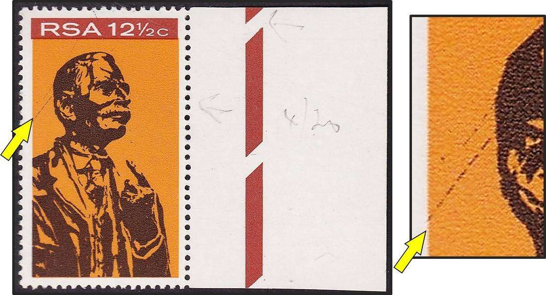 1968 RSA 12½c UMM(**) Listed Variety - Skew Lines behind Hertzog's Head