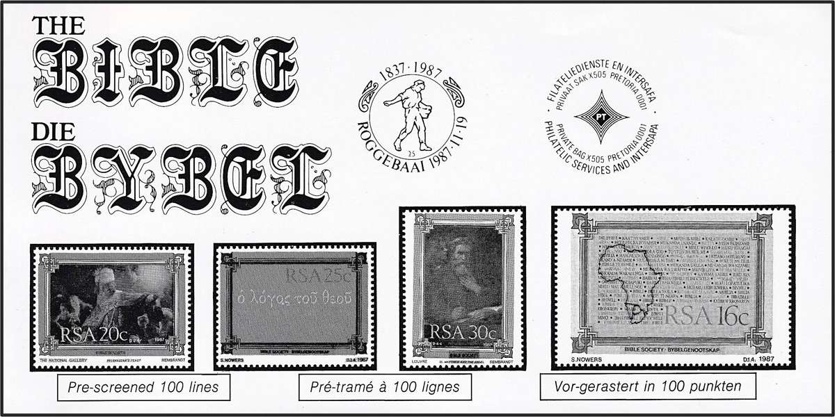 1987 RSA Media Photo Release with Bible Stamp Included - Very Scarce Item!