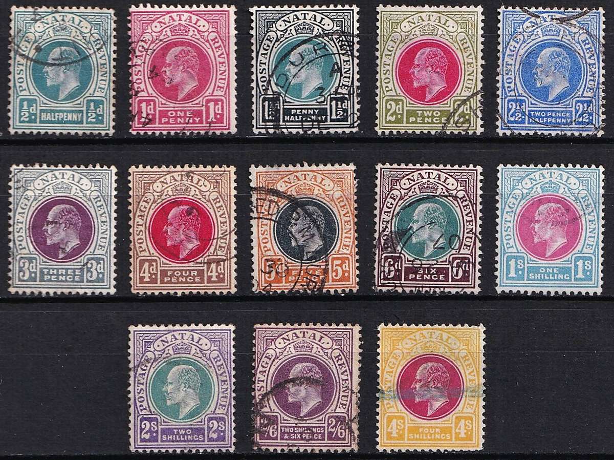 1902/3 Natal KEVII Full Used Set (4/- Fiscal)  @ Normal Used CV  R4,823