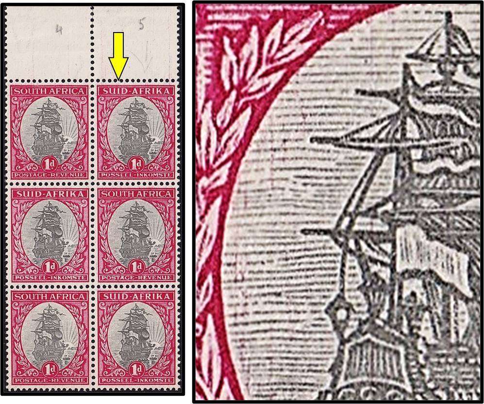 1950 Union 1d UMM(**) CC.114 , Issue.15 (Row 4&5)Variety - "Red Rain"