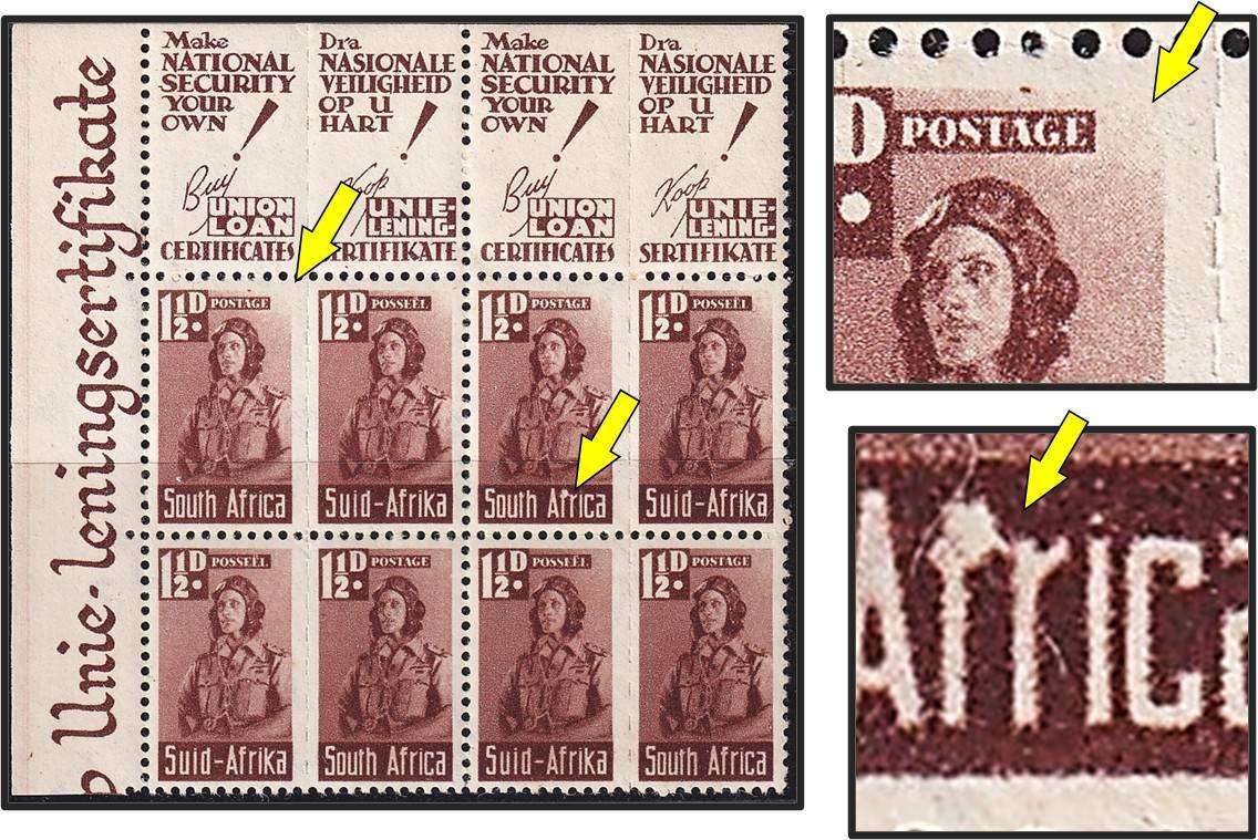 1942 Union 2d Airman UMM(**) Roulette 13½ - Weak Entry, Upper R-Stamp & FR Joined (UHB Var)