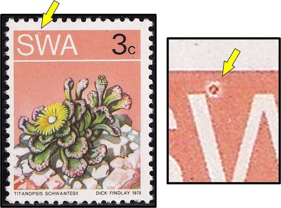 1973 SWA 3c UMM(**) Variety - White "Ring Flaw" top of "W" in SWA