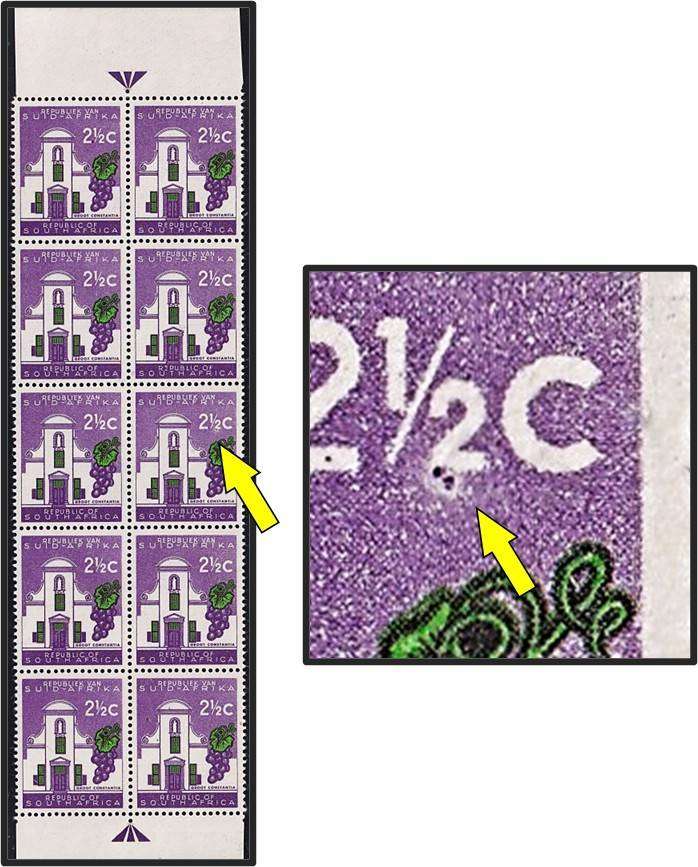 1961 RSA 2½c UMM(**) Variety - Marks on Foot of "2" in ½