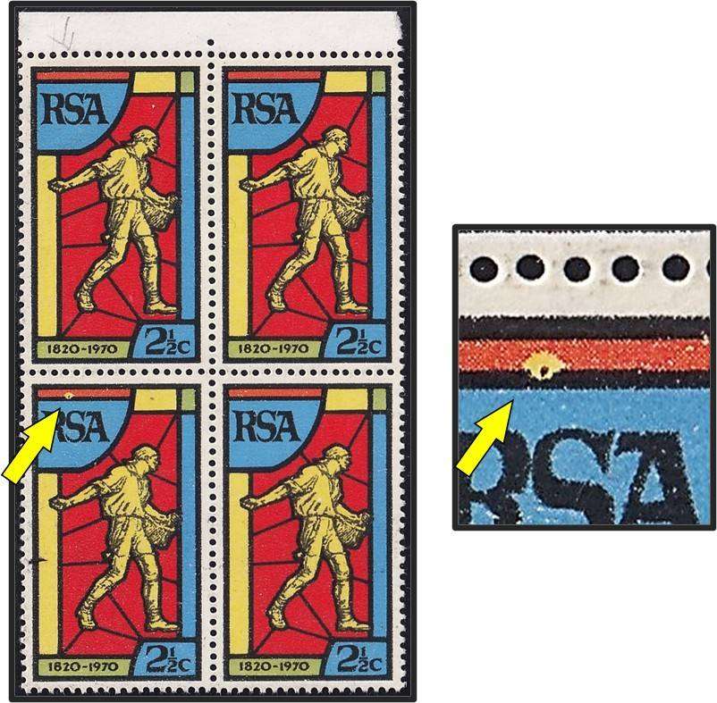 1970 RSA BIBLIA UMM(**) Variety - Yellow "Ring Flaw"