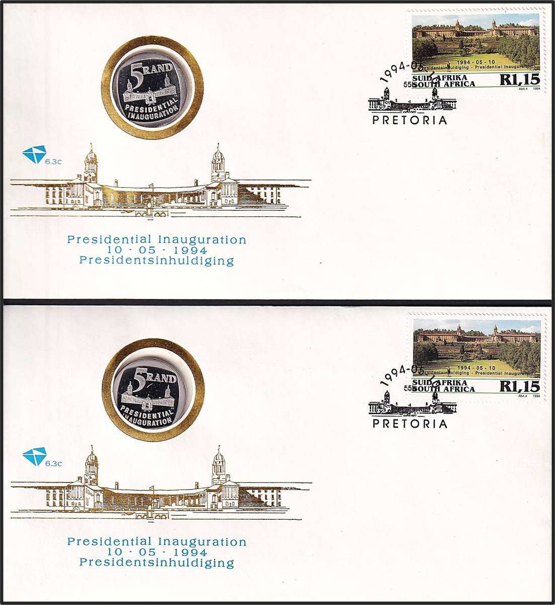 1994 RSA COIN COVERS x 4