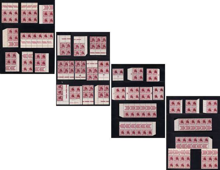 1954/60 Union 1d, Mostly UMM(**) Blocks, UHB Varieties etc.. Great Study Lot!