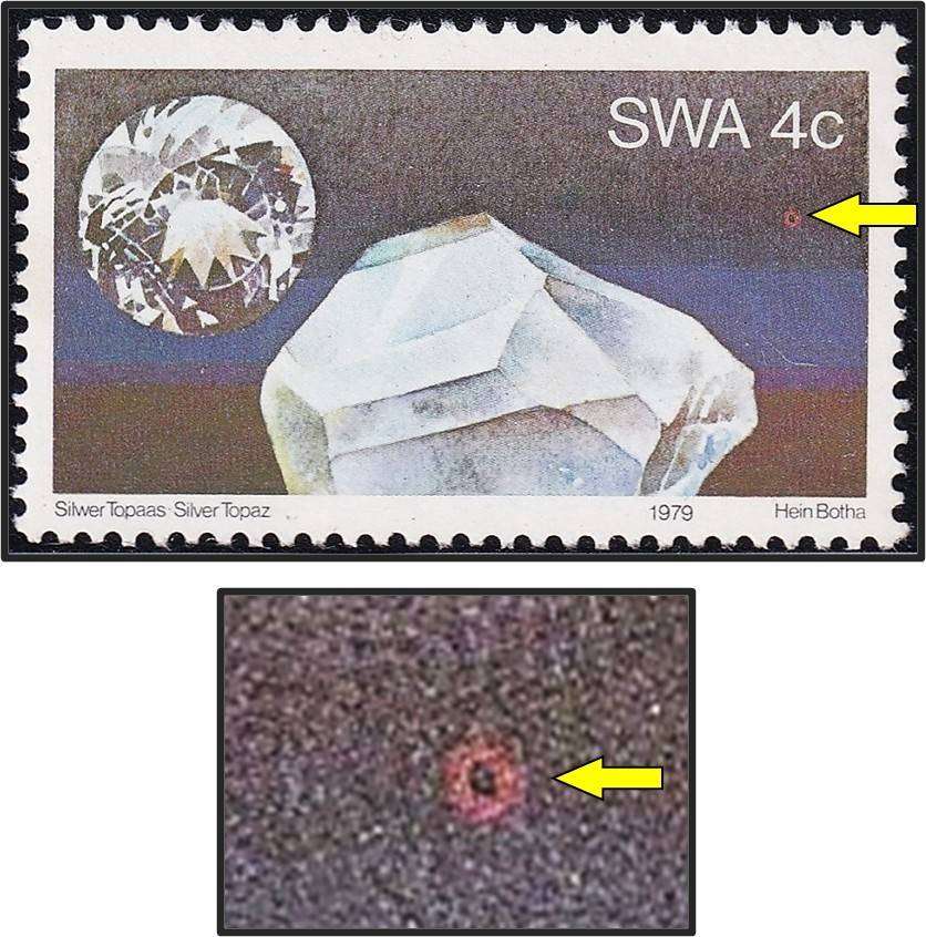 1979 SWA 4c Silver Topaz UMM(**) Variety - "Red Ring Flaw"  - Scarce!