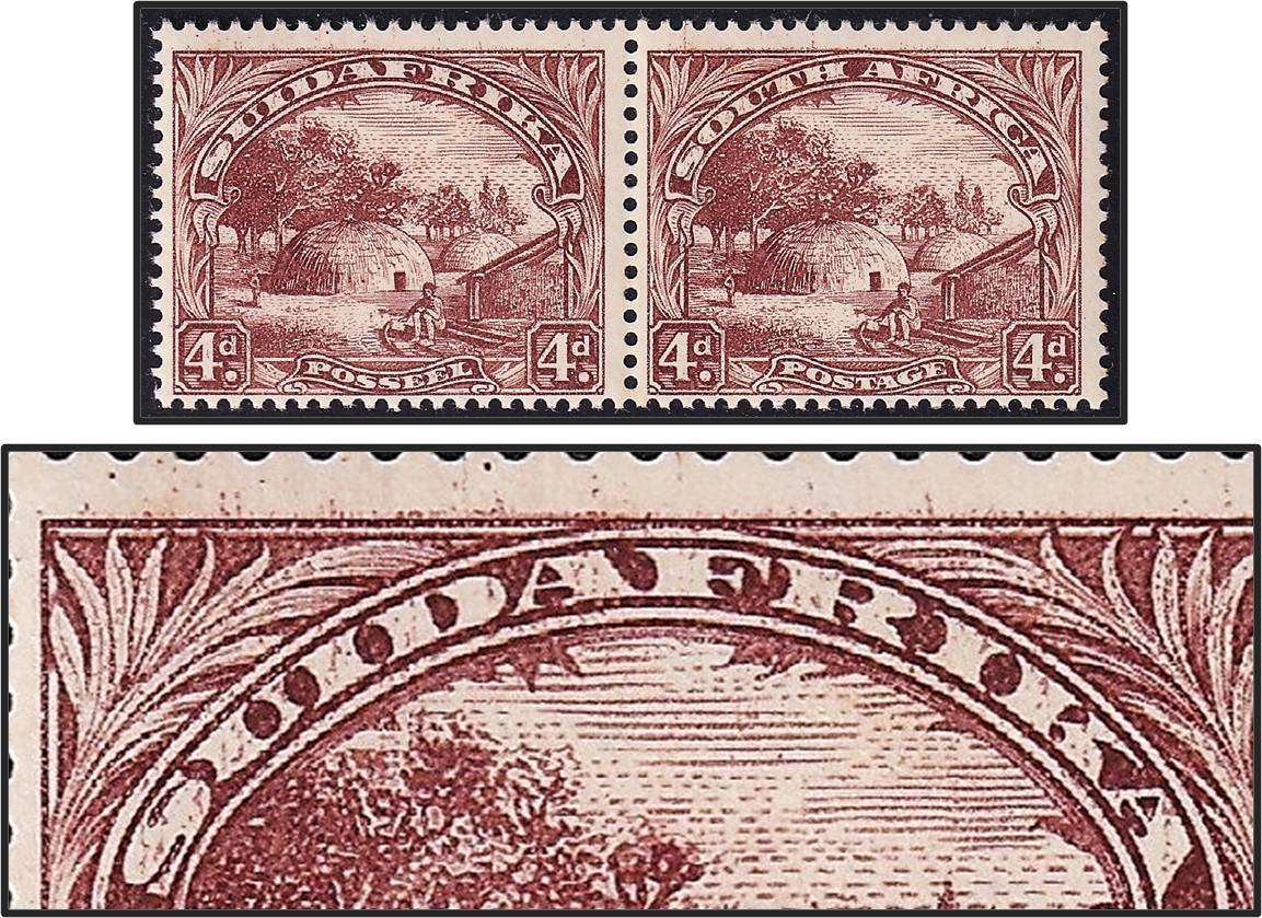 1930 Union 4d Roto LMM(*) Variety - Prominent Smudges in Country Name