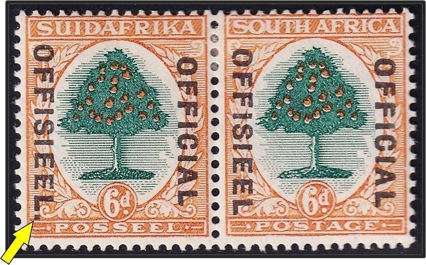 1930 Union 6d MM(*) Roto Official, CC.16b  - STOP after Offisieel   @ CV  R1,800