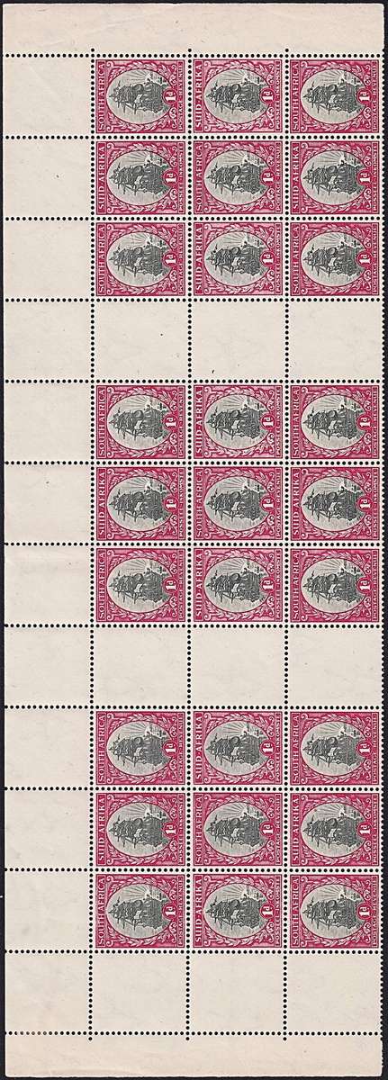 1935 Union 1d UMM(**) Top Gutter Blocks CC.56h - Great Item (Uncut Booklet Panes)