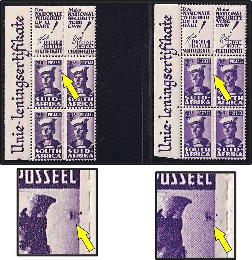1942 Union 2d UMM/MM 2 x Different Shades, Both with UHB Var.1 - "Star" Flaw
