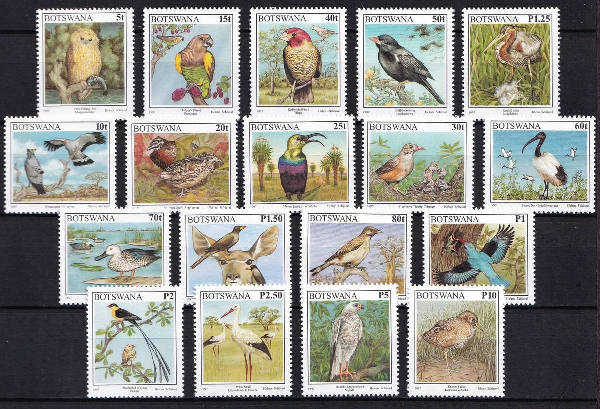 1997 Botswana Birds UMM(**) Thematic Set @ R500