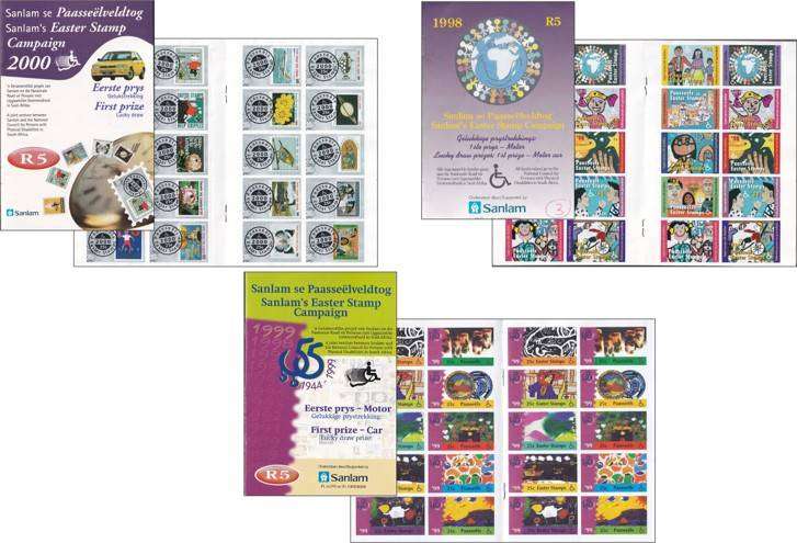 1998 - 2000 RSA Sanlam's Easter Stamp Campaign Complete Booklets x 3