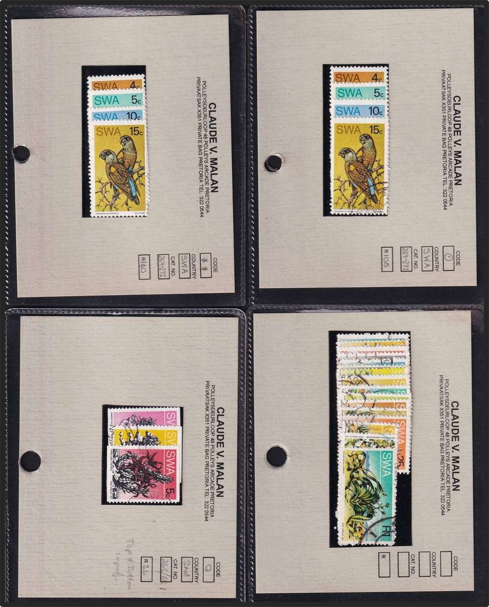 33 x SWA Cards (Ex-Claude V. Malan Stock) Mint & Used