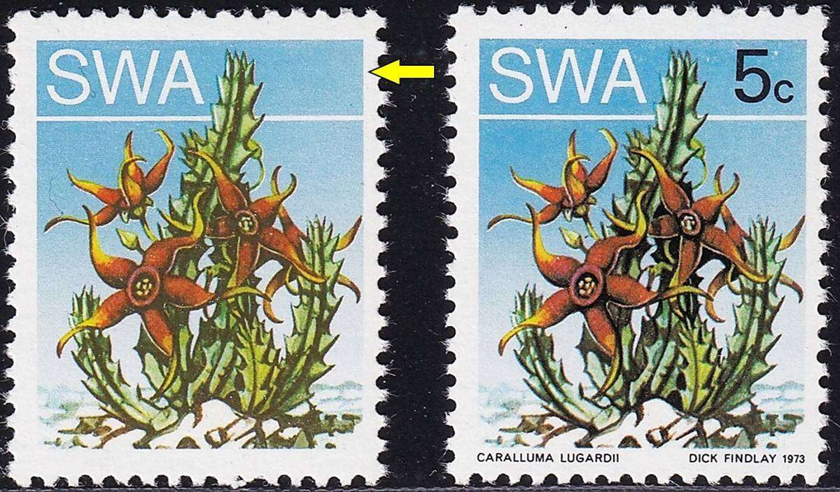 1973 SWA 5c UMM(**) with Omitted Black Colour (Value) - CC.254a @ CV   R3,500
