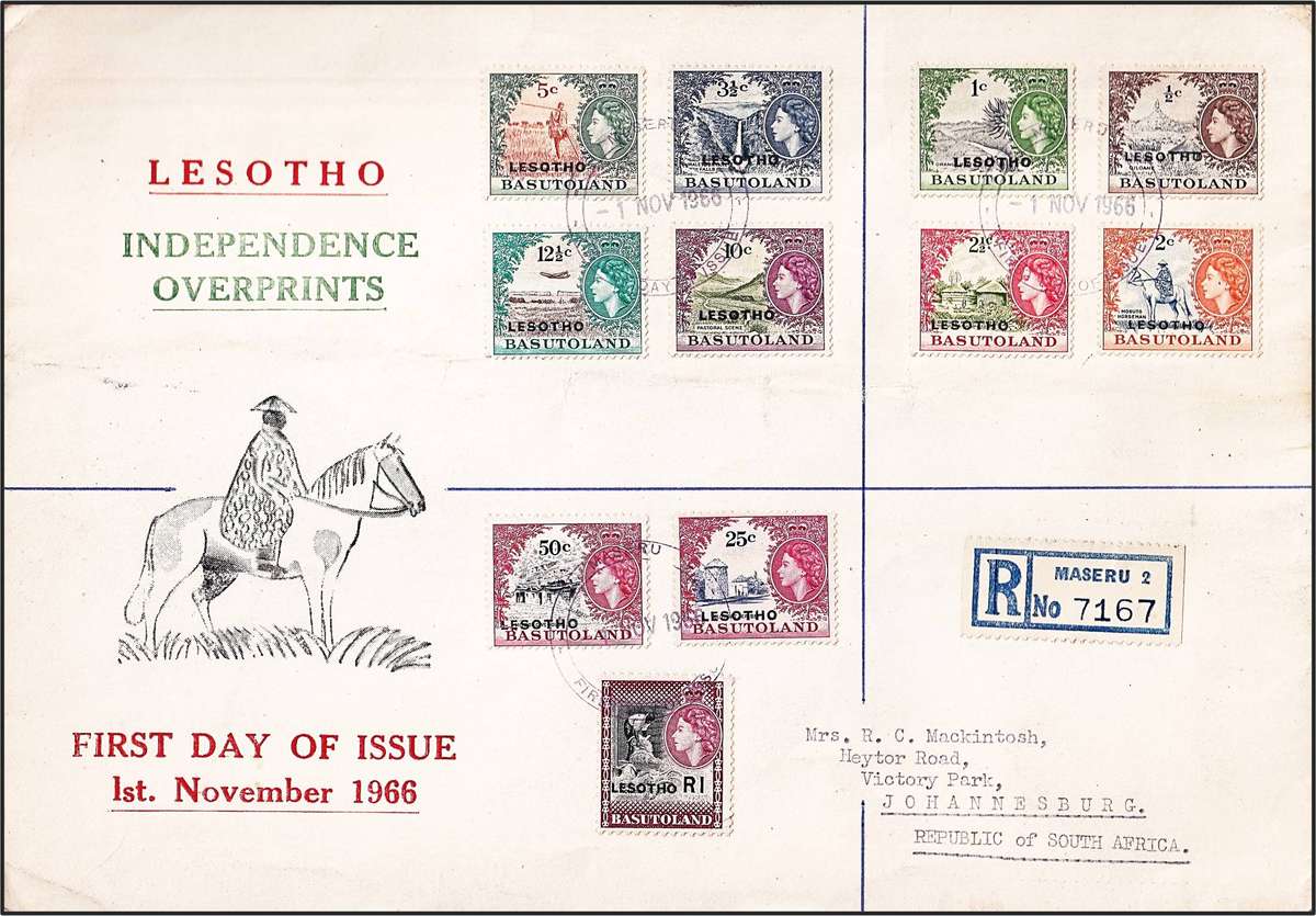 2 x Different 1966 Basutoland Independence FDCs