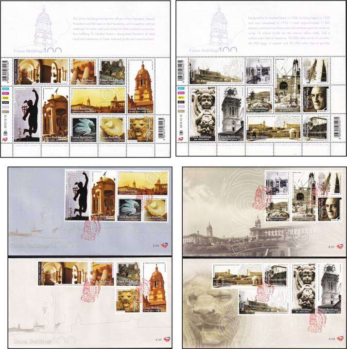 2013 RSA Union Buildings UMM(**) - Both Issues & 4 x FDCs  @ High CV  R2,570