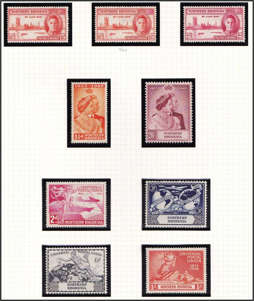 1946/8 Northern Rhodesia MM(*) Issues including Silver Wedding  @ CV  R2,380+