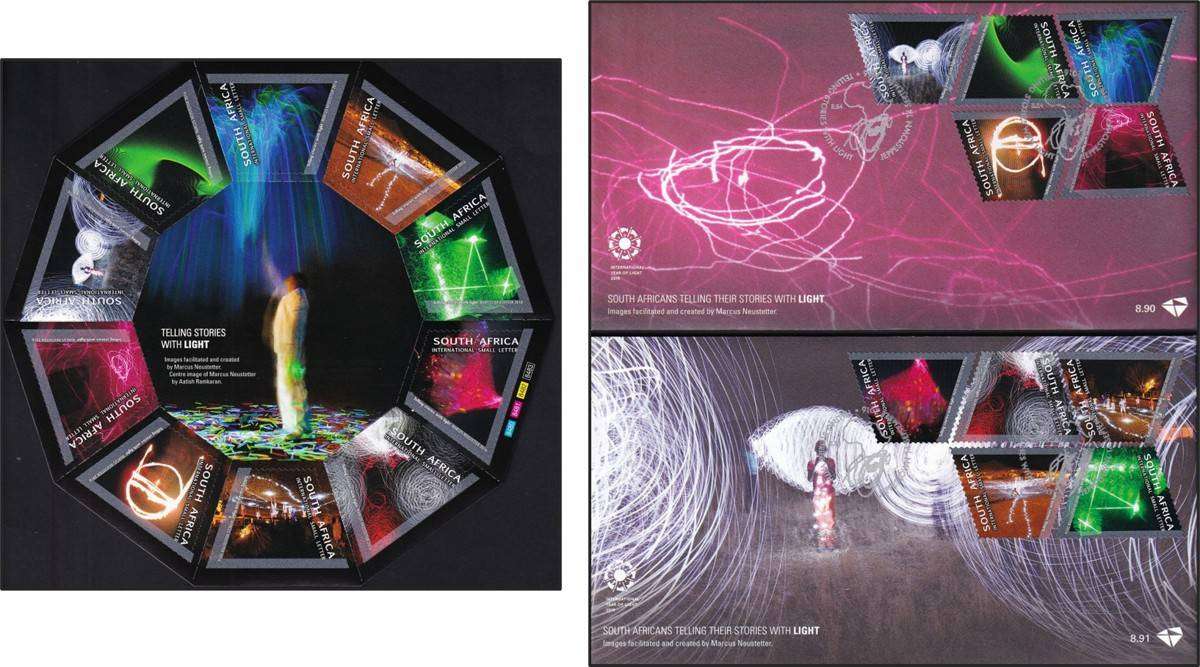2016 RSA Telling Stories with Light Minisheet & FDCs No 8.90 & 8.91  @ CV  R1,700