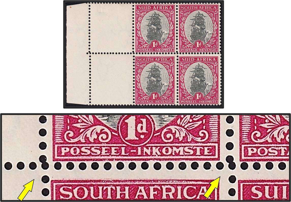 1934 Union 1d MM/UMM Variety -  Perforation Direction Change - RARE