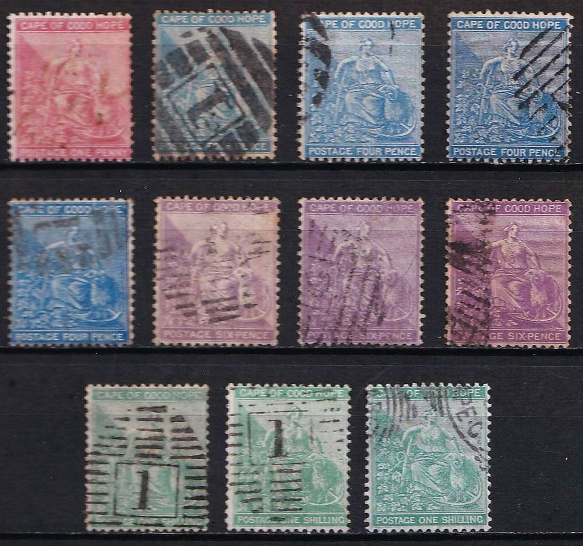 1864/77 CoGH CC.18/21b S/Set Used, Most Shades/Varieties  @ CV   R3,470
