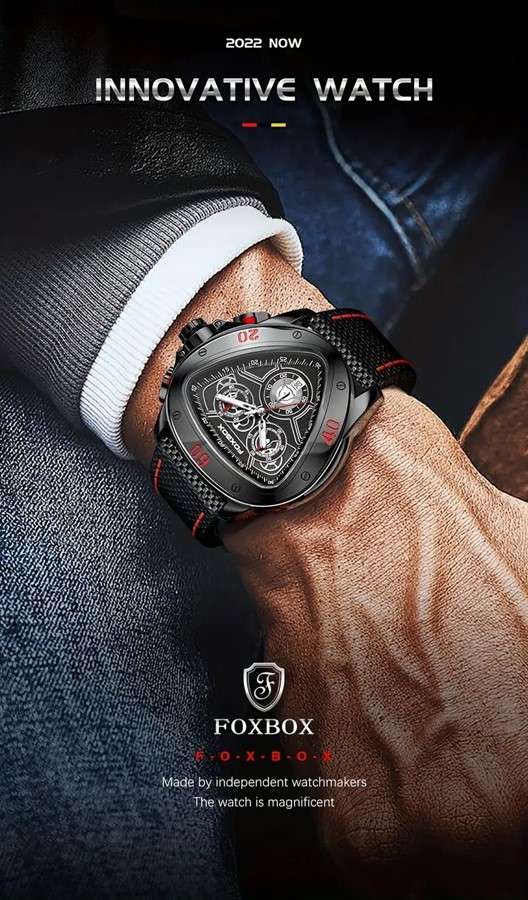 FOXBOX Innovative Military "Snake Head" Sport Chronograph Watch